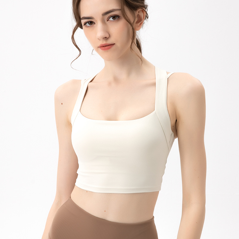 Naked women's new sports bra with shock-absorbing wide shoulder straps to cover the accessory breast quick drying slim fit waist fitness yoga ves