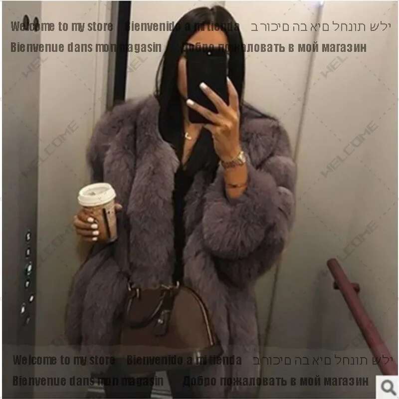 Winter Female Overcoat Faux Fur Jacket Women Coats Loose Casual Thicken Warm Long Sleeve Outerwears Korean Fashion Autumn