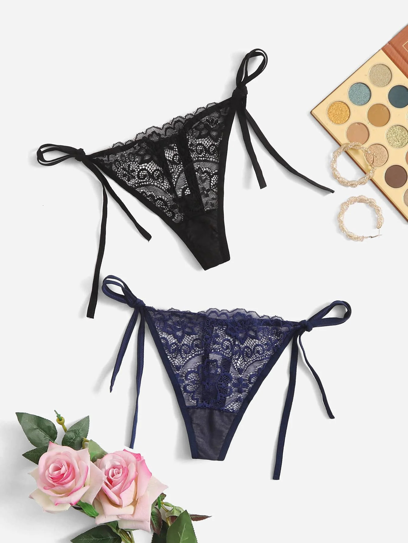 2pcs Low Waist Lace Thong For Women Sexy Panties Comfortable Underwear Female Underpants Lingerie C847 250114