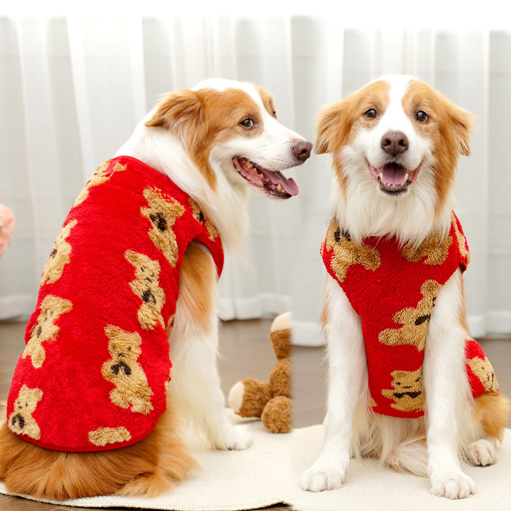 Autumn and winter plush new clothing bichon frise big dog golden hair cat pet clothes