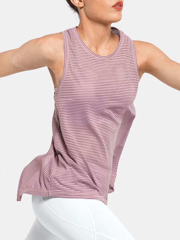 Ddmyoutdoor China Domestic Mermaid Curve New Summer Striped Quick Drying Women Running Vest Tie Up Or Leave It Loose Gym Fiess Tank Yoga Top