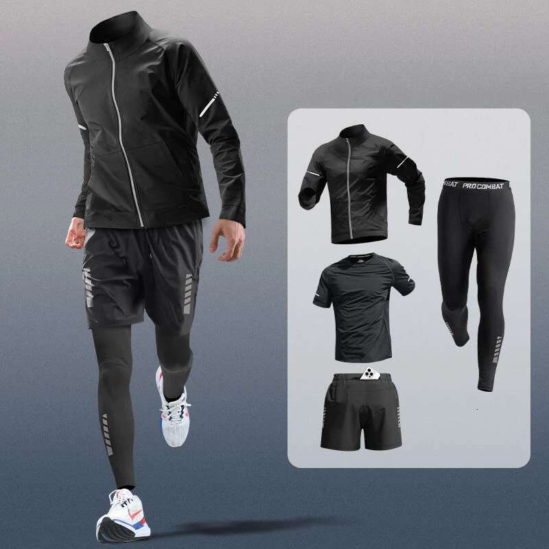Ddmyoutdoor China Domestic Sports Suit With Phone Pocket Running Training Quick Drying Autumn Winter Fiess Professional Runs Men S Sportswear Set