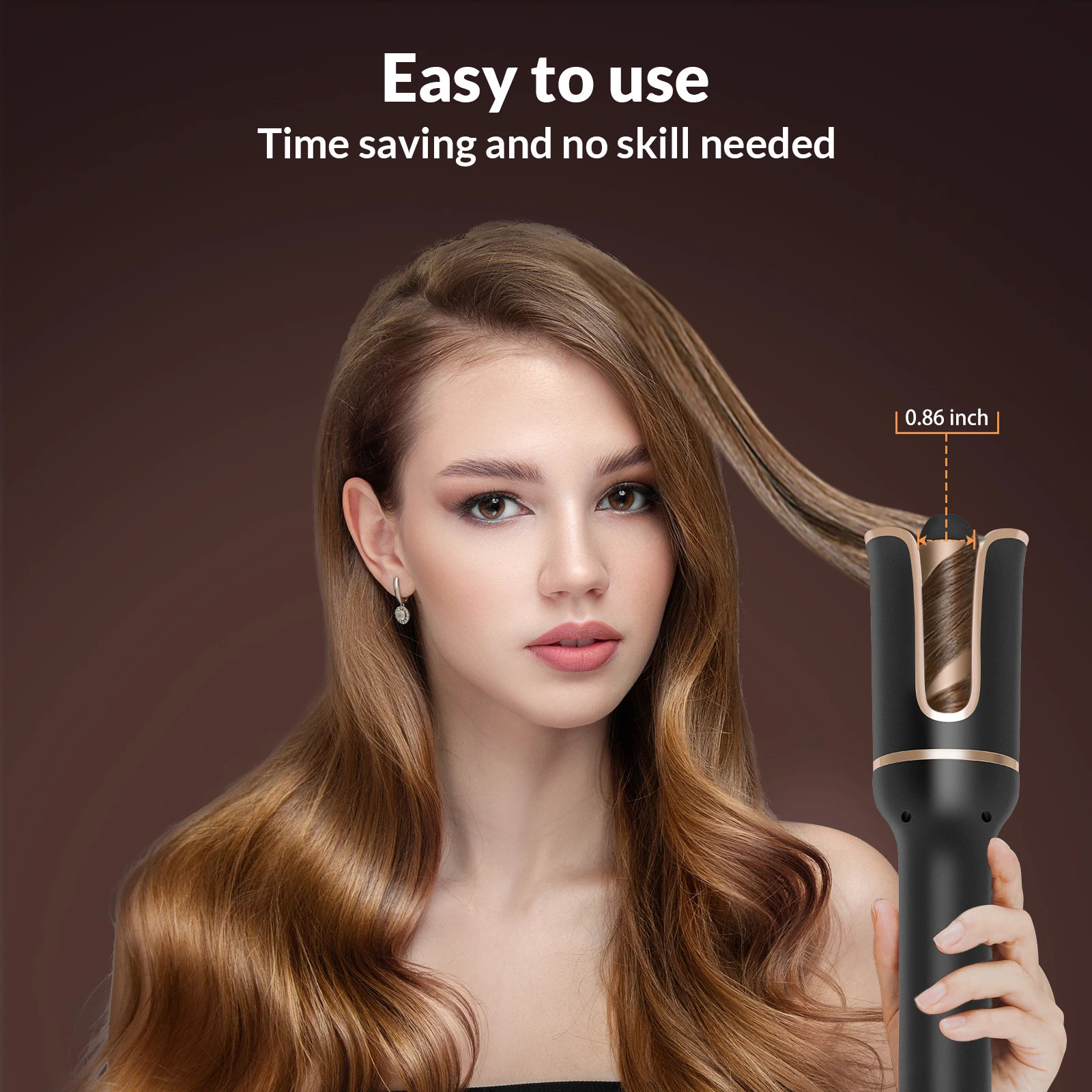 Automatic Curling Iron Hair Curler Machine Electric Automatically Curly Tongs Portable Professional Auto Rotating Wand Curl 250117