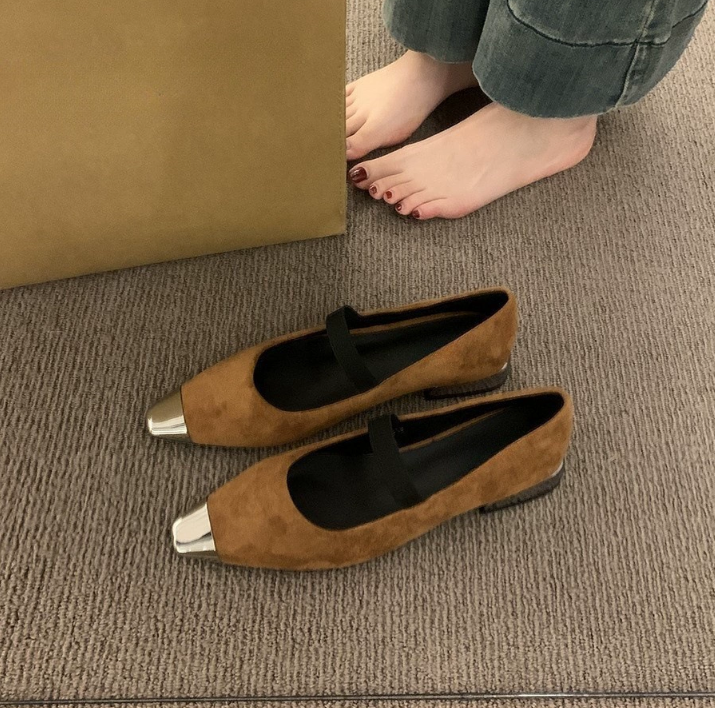 Women Dress Shoes Design Sense NEW hot Square Toe Retro Style Versatile Low Heel Triple Black Brown Coffee Free shipping