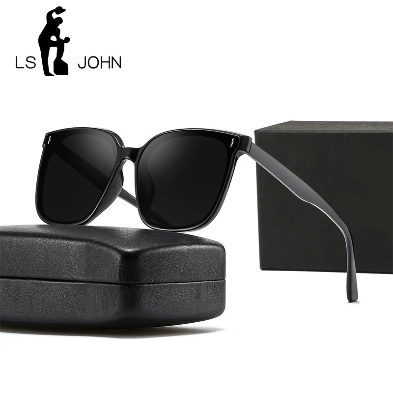 LS JOHN Korean Polarized Sunglasses Women Outdoor Driving Black Sun Glasses Men UV400 250117