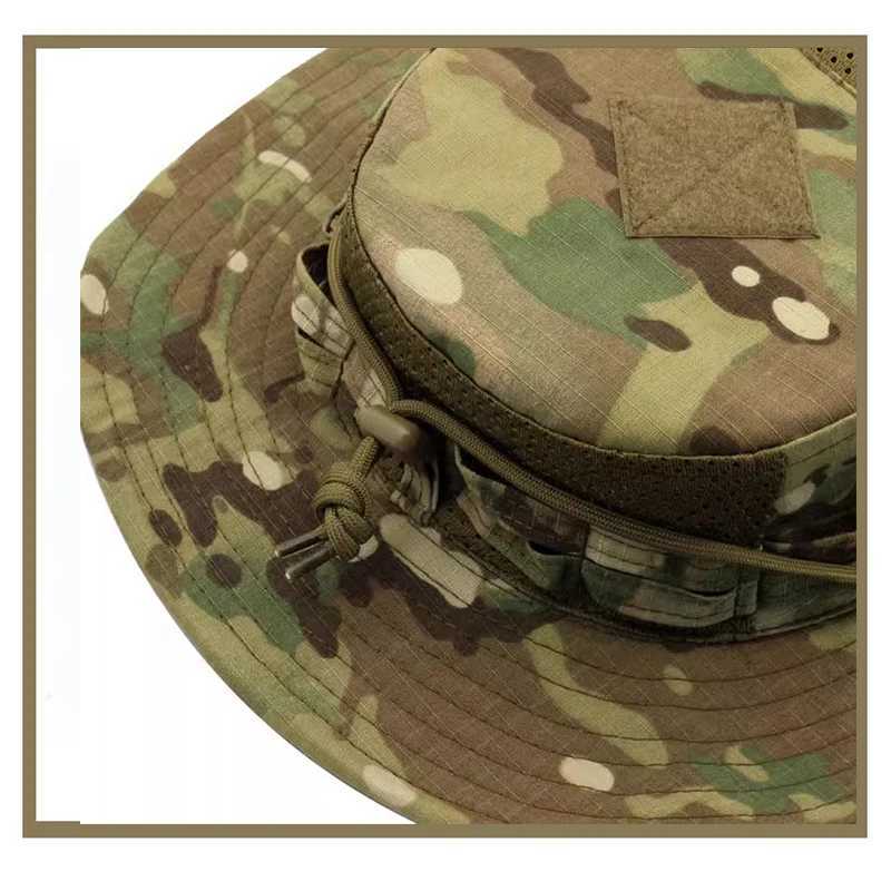 Square Brim Benny Tactical Hat Outdoor Hunting Breathab Ghillie HatXJ250116