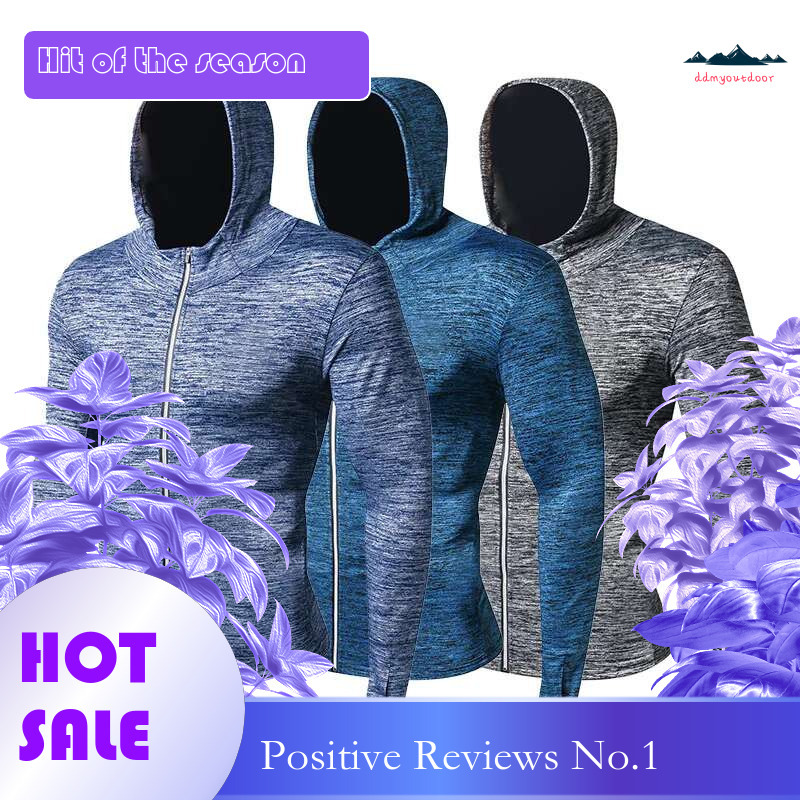 Ddmyoutdoor China Domestic Sport Bodybuilding Sweatshirt Running Jacket Men Hoodies Gym Training Fiess Compression Jersey Long Sleeved T Shirts Fast D