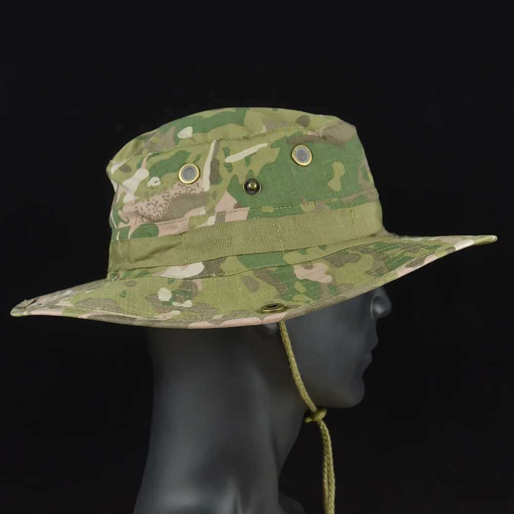 Mege Tactical Camouflage Bonnie Hat US Outdoor Hiking Panama Summer Sun Bucket GearXJ250116