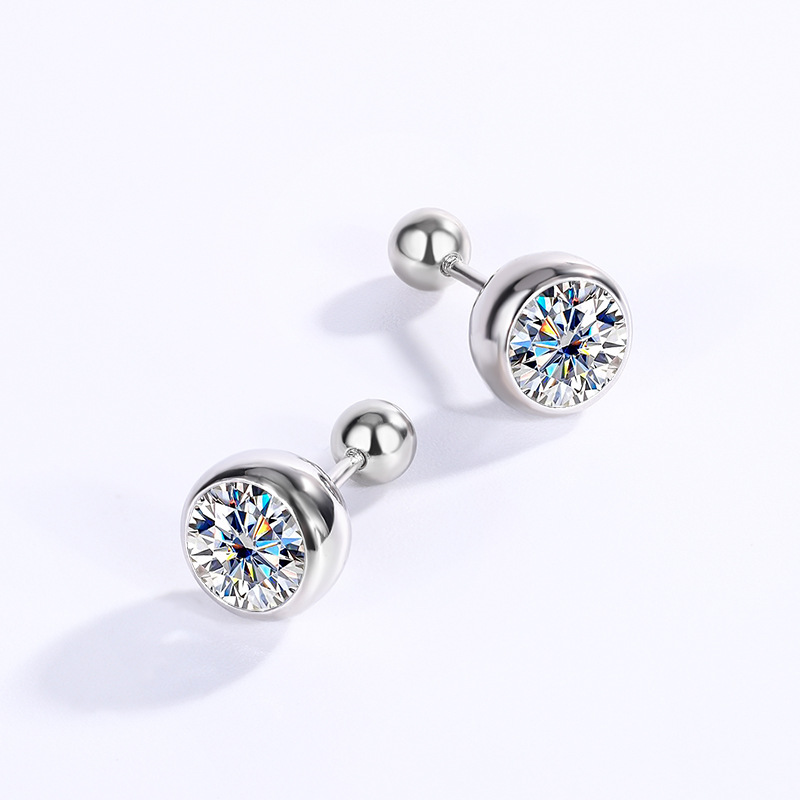 bubble lucky clover stud earrings designer for women sterg sier pass dia tester vvs moissanite earring plated PT950 gold jewelry valentines day gift