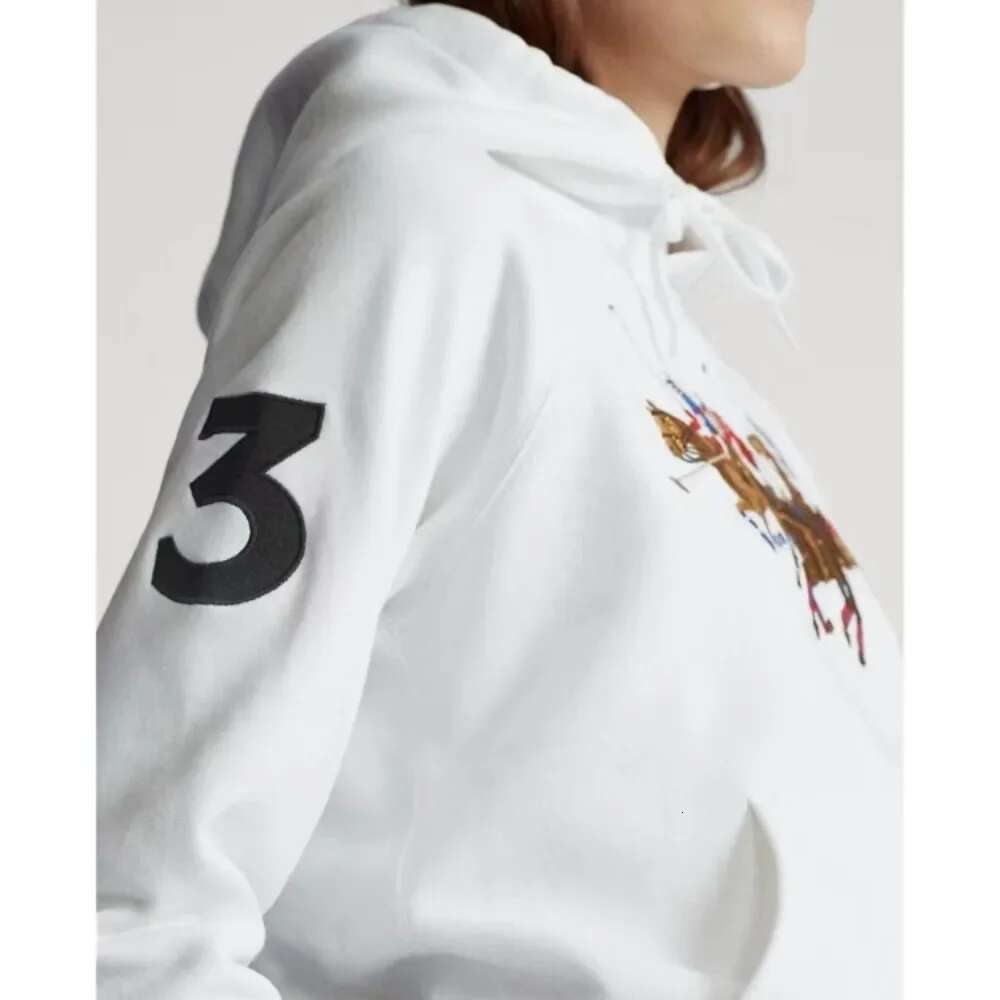 2024 Autumn/Winter Tide Female Sports Casual Polo Jumper Slim Fit Warm Hooded Printed Hoodie Suit