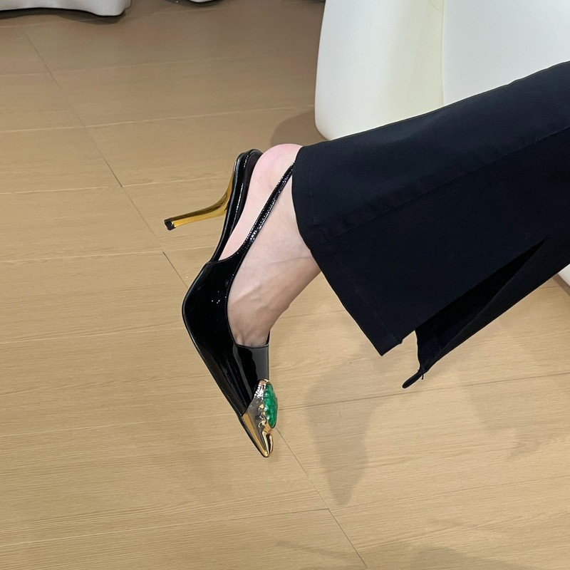 Women Dress Shoes Fashion High Heel Design Sense Pointed Toe Sexy Style Versatile Triple hot Black Red Free shipping