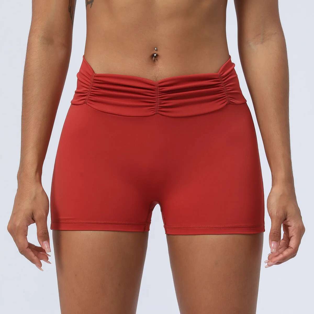 Ddmyoutdoor China Domestic Mermaid Curve Pleated Belt Yoga Women S High Waist Abdominal Outdoor Training Fiess Running Tight Sports Shorts