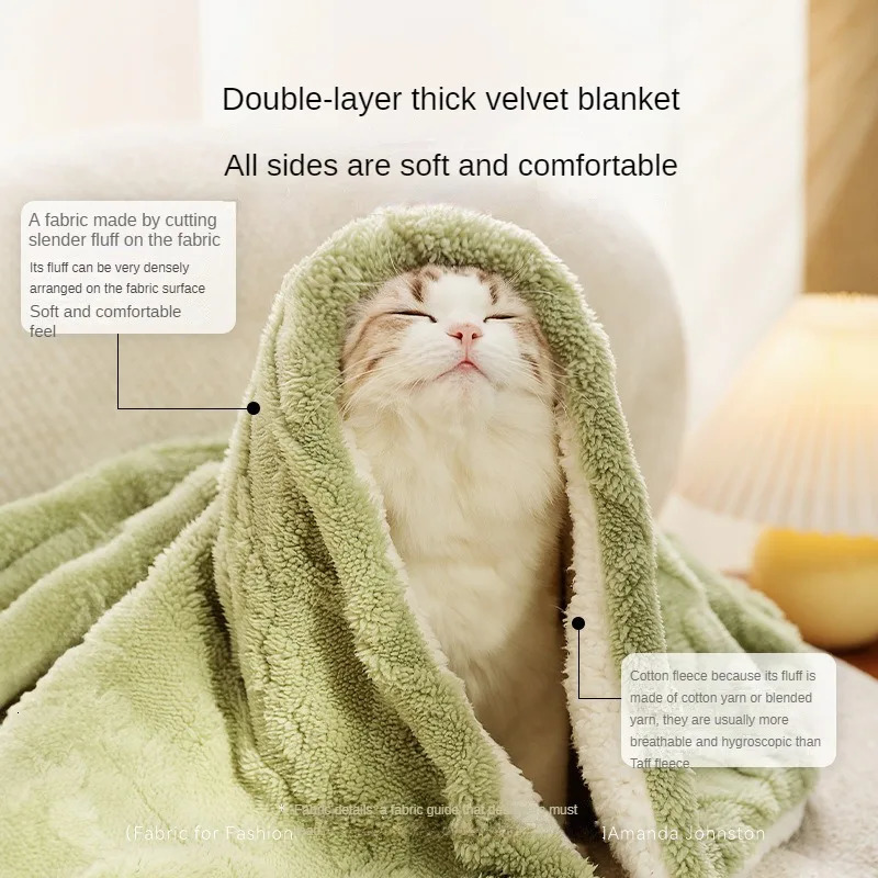 Pet Dog Blankets Mat Warm Soft Plush Thin Sleeping Blanket for Dogs Cats Breathable Cat Cover Cute Supplies 250115