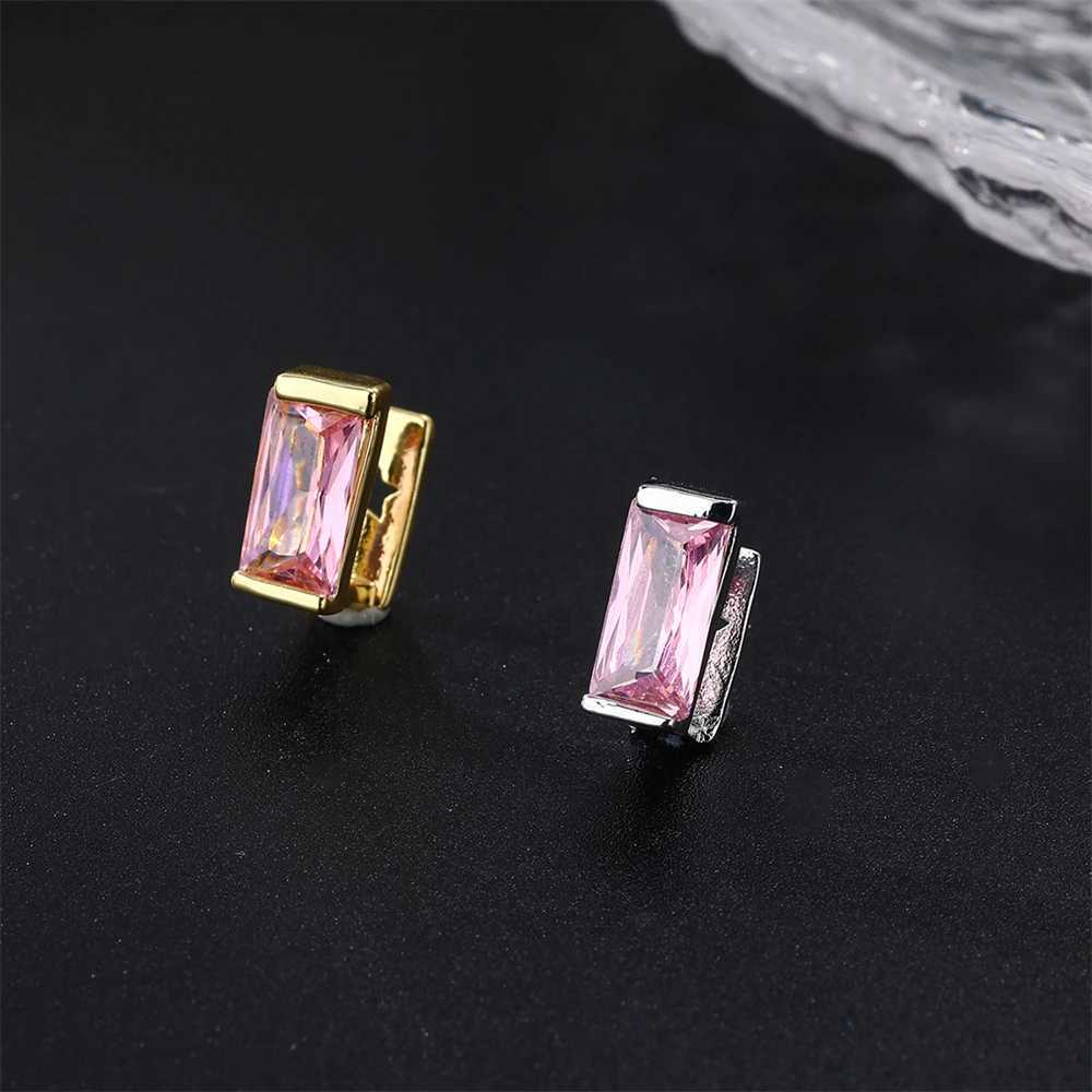 Hip Hop Fashion 2pcs/lot Pink Baguette Zircon Teeth Grillz For Men Women Dental Grills Teeth Single Punk Teeth Grillz JewelryXJ250114