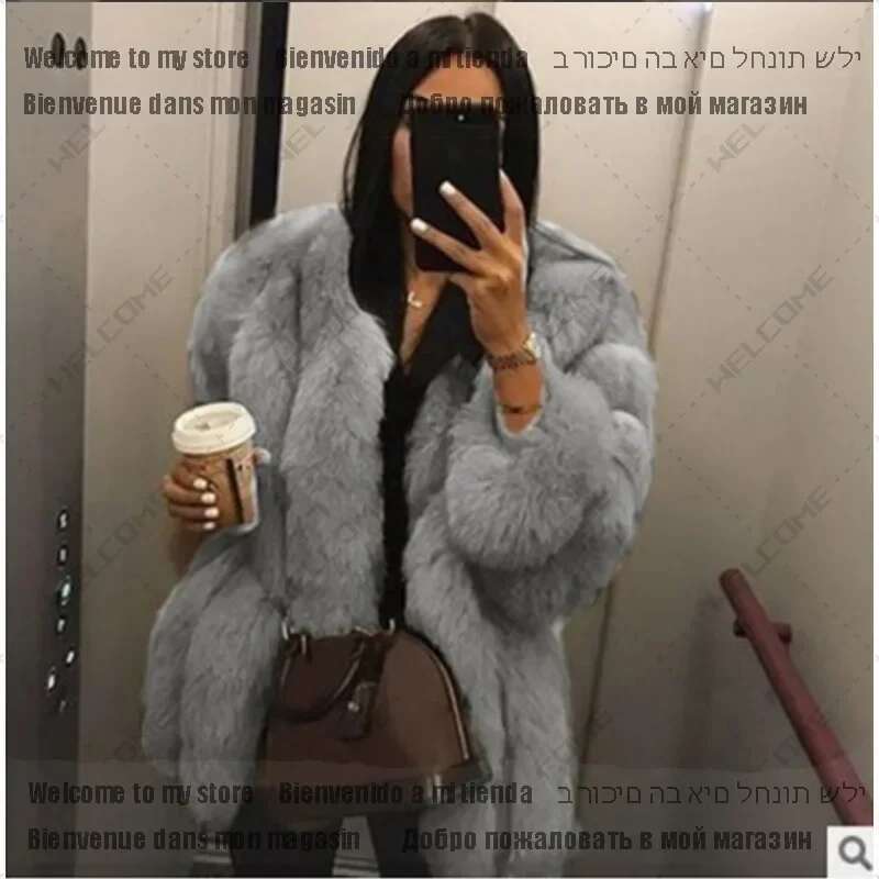 Winter Female Overcoat Faux Fur Jacket Women Coats Loose Casual Thicken Warm Long Sleeve Outerwears Korean Fashion Autumn