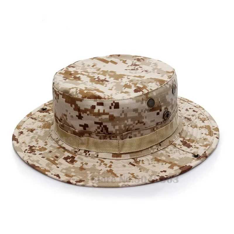 US Army Tactical Boonie Hat Military Men Camo Paintball Airsoft Sniper Bucket s Hunting Fishing Outdoor Sun HatsXJ250116
