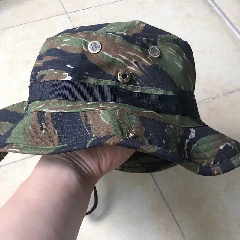Outdoor Sports And isure Benny Round Brim Hat Tactics SOG Sty Jung Tiger Spot Color Trendy Sunscreen HatXJ250116