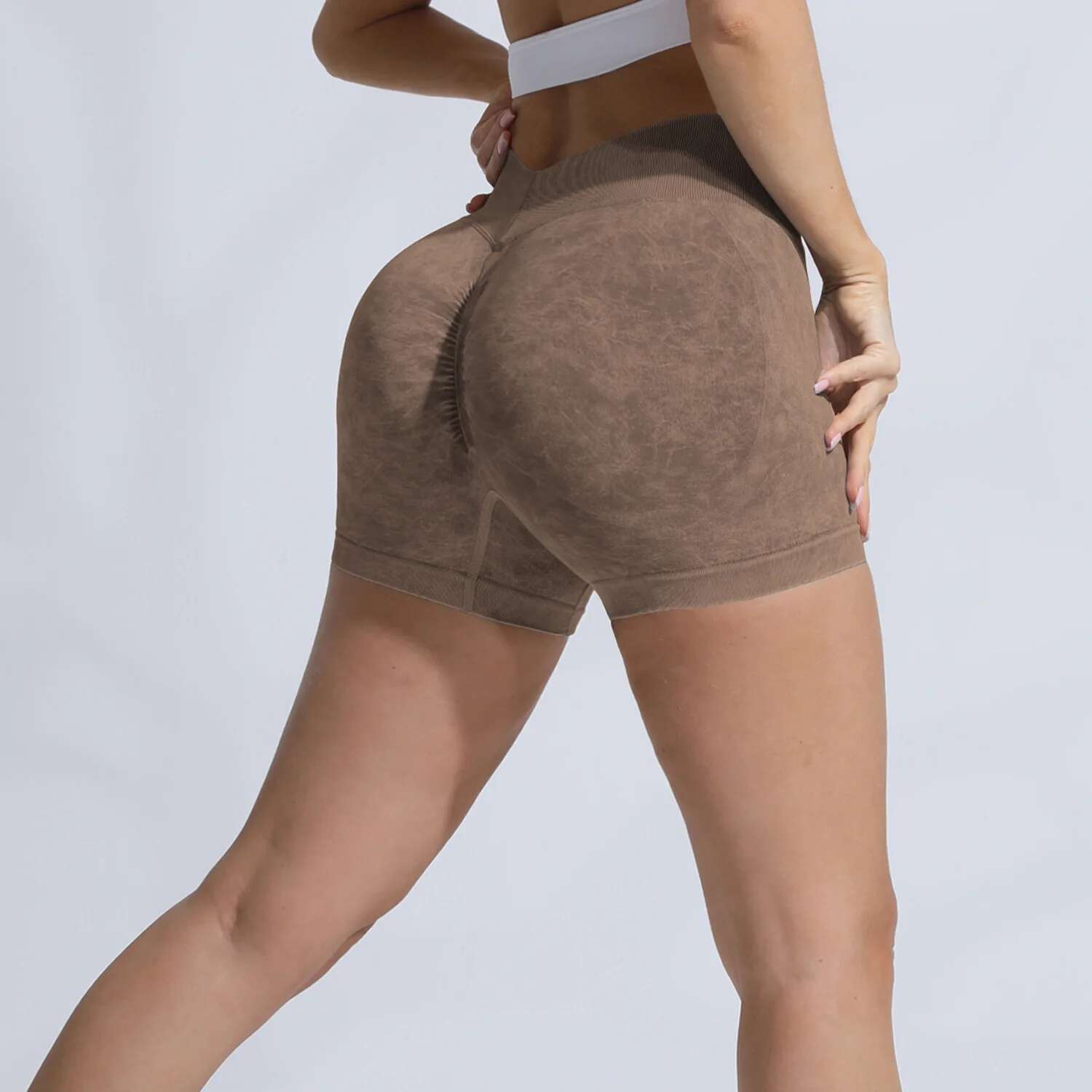 Ddmyoutdoor China Domestic Mermaid Curve High Peach Hip Lifting Running Fiess Women S Belly Tight Body Expose Waist Wash Yoga Shorts