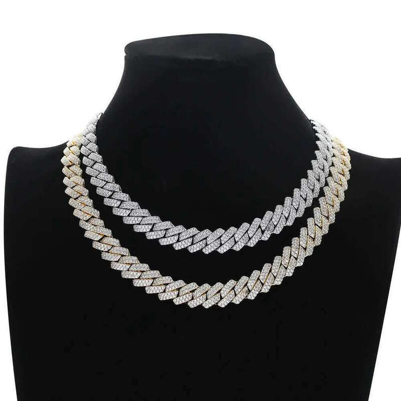 Pendant Necklaces 13mm 16 18 20 22 inches Ice Sparkg Cuban Hip Hop Mini Paving Chain Necklace Mens Jewelry BC004 J240909