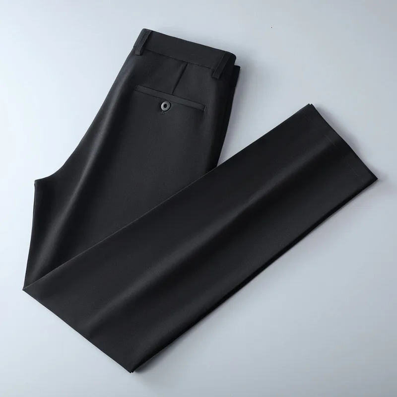 Male Smart Casual Pants Stretchy Sports Mens Fast Dry Trousers Spring Autumn Full Length Straight Office Black Navy Work 250110