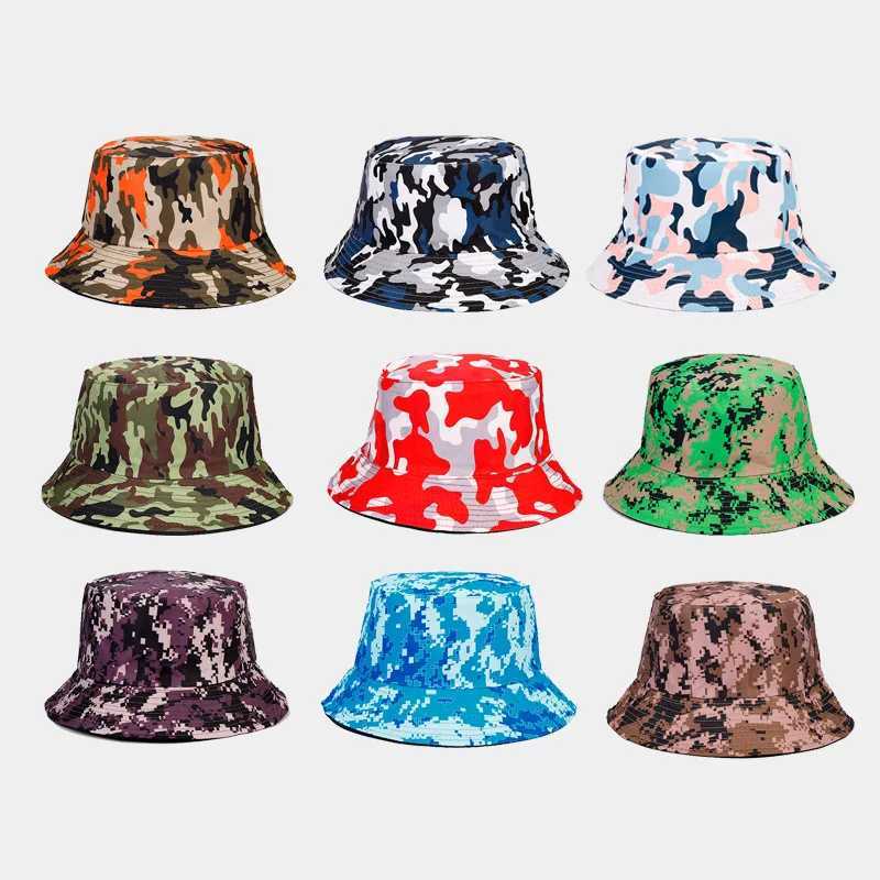 Bucket Hat New Cross-Border E-Commerce Hot Sa Sun-Proof Bucket Hat Outdoor Camouflage Doub-Sided Wear Bucket HatXJ250116