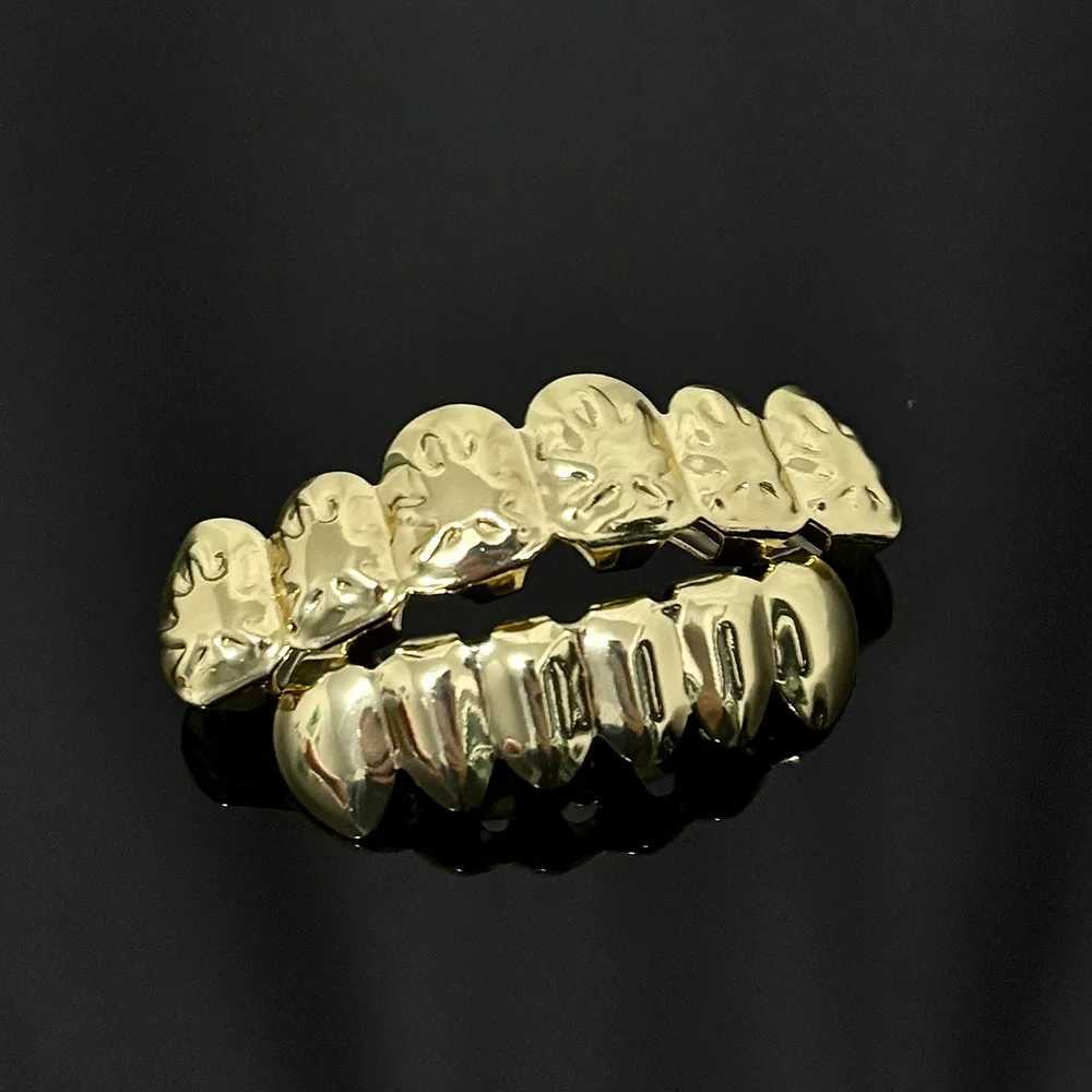 YOUNGX Top Bottom Maple Leaves Pattern Tooth Caps Braces Hip Hop Glossy Teeth Grillz For Women Men Jewelry Dental GrillsXJ250114