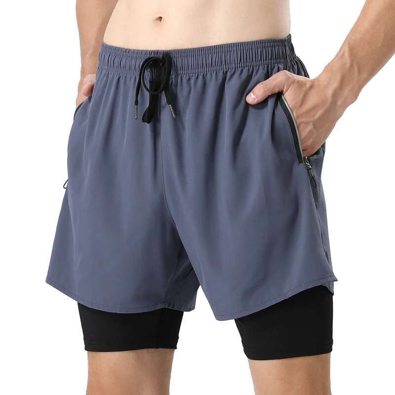 Ddmyoutdoor China Domestic Running Shorts Men In Double Deck Quick Dry Gym Training Jogging Workout Sports Short Pants Breathable Stretch Casual Botto