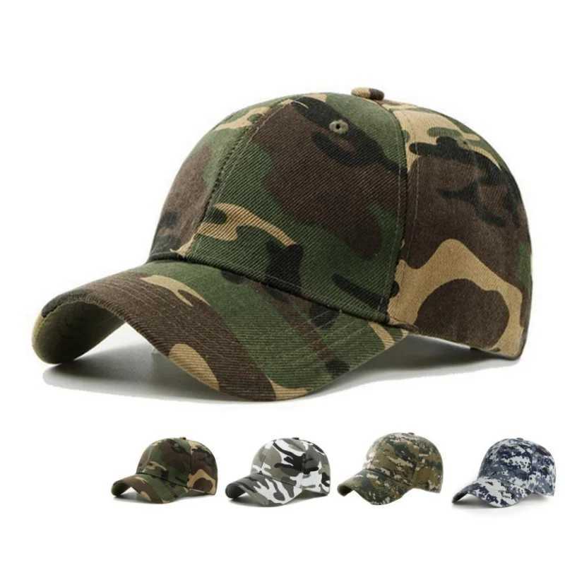 Mens Outdoor Cotton Baseball Sunscreen Sunhat Camouflage Printed Adjustab Sports Cycling Jung Hiking Anti-UV Hat VisorsXJ250116