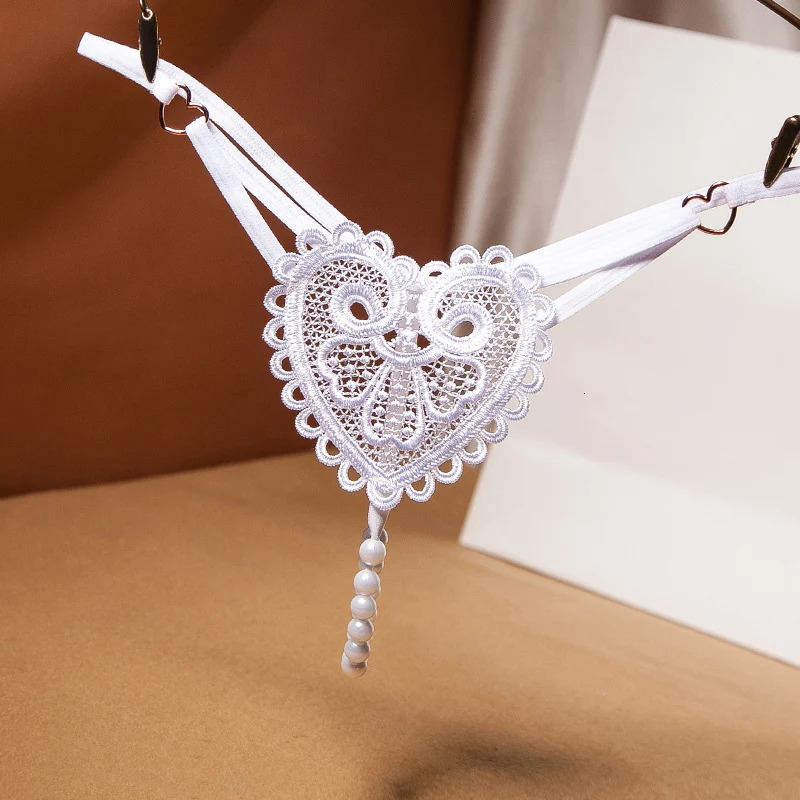 Sexy Pearl Massage G-Strings Women Love Embellished Thong Thin Strap Panties T Pants Low Waist Beaded Briefs 250114