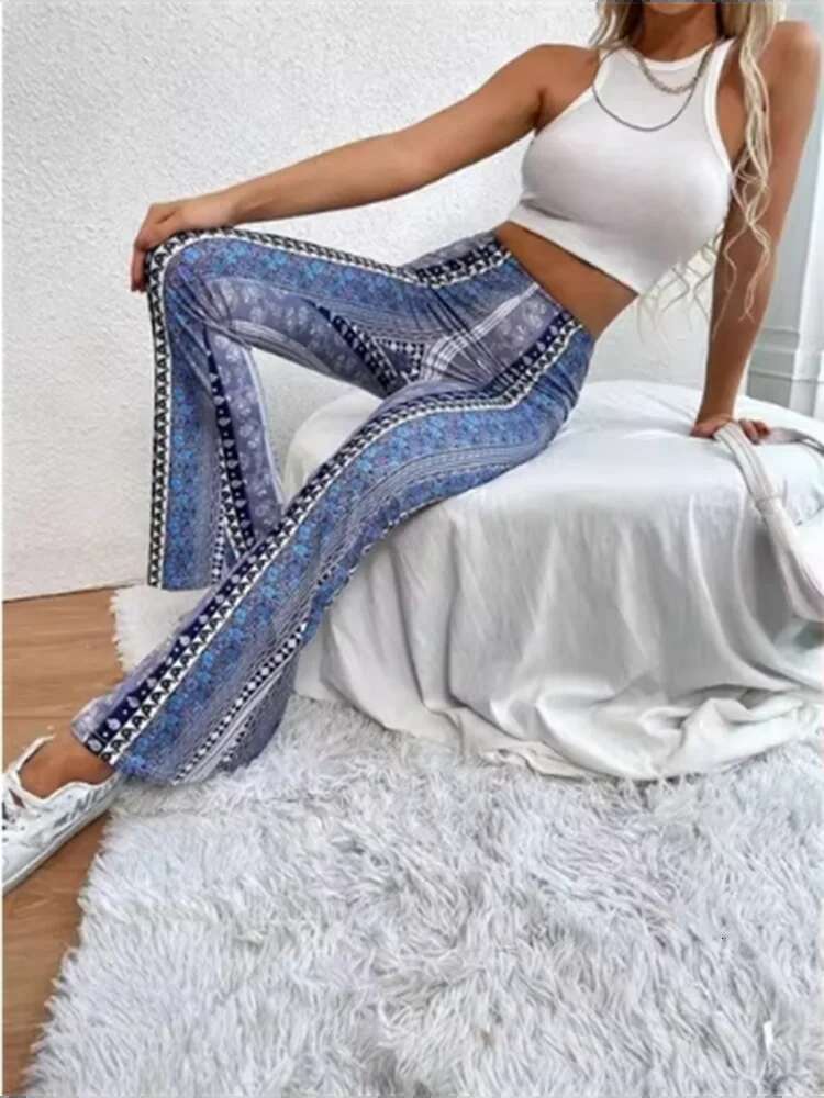 2024 New Summer Stretch Slimming Fashion Printed Sm Street Vacation Beach Bohemian Style Women's Pants