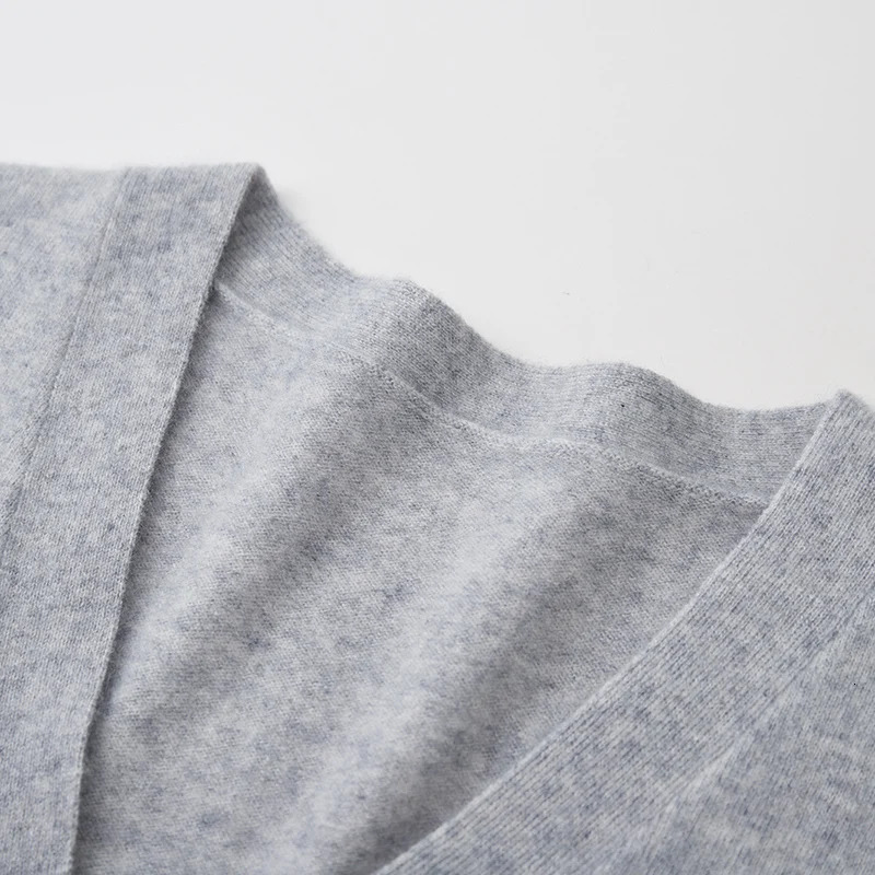 100% Merino Wool Sweater Mens V-Neck Knitted Cardigan Spring Autumn Sweater Casual Loose Large Mens Wear Long sleeves Tops 250113
