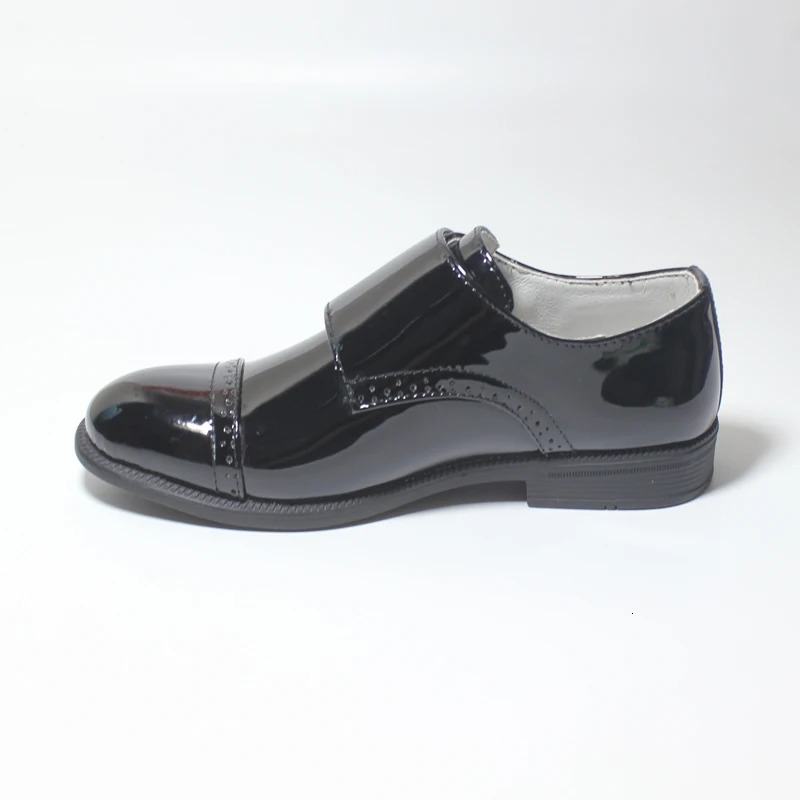 Kids Leather Shoes Boys Arch Support Double Buckle Slides Adjustable Black Formal Suit Shoes Wedding Page School Prom Smart 250113