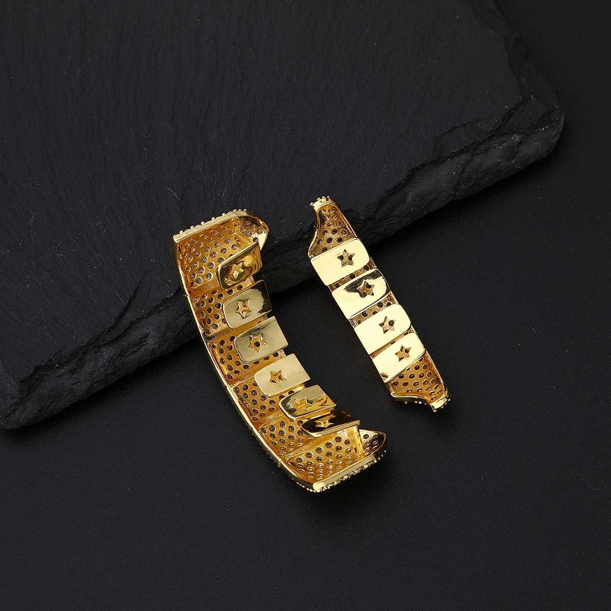 Hip Hop Iced Out CZ Stones Paved Dental Grill Set For Men Women luxury Mouth Halloween Cosplay Teeth Grills Removable JewelryLXJ250114