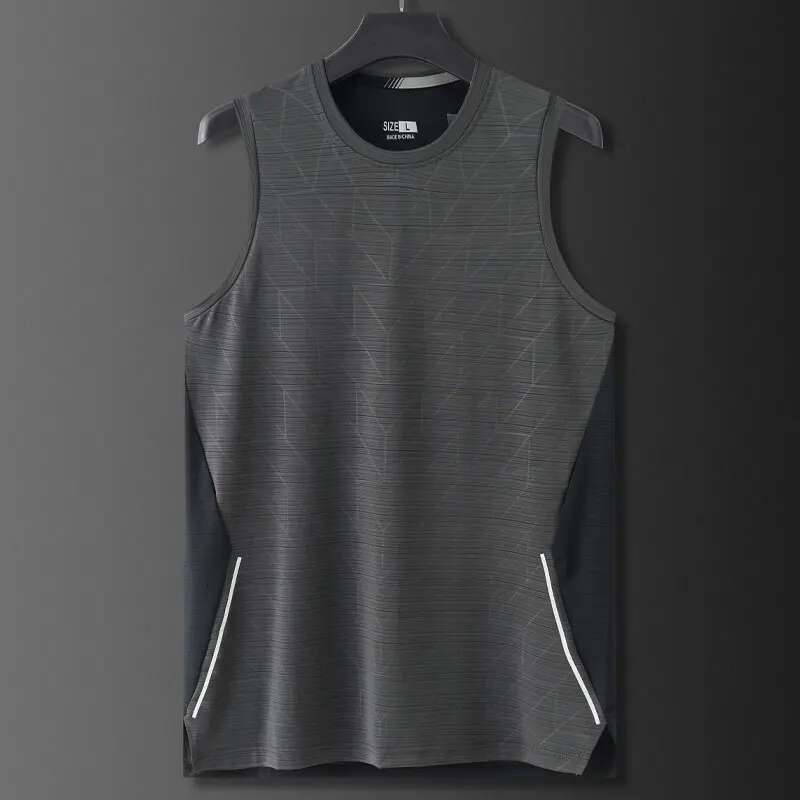 Ddmyoutdoor China Domestic Man Fiess Vest Patchwork Fashion Track Field Singlet Breathable Quick Drying Sleeveless Casual Running Jogging Tank