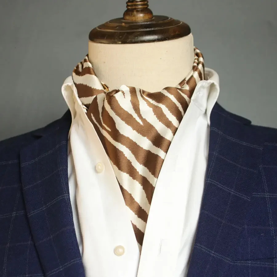 Mens Striped Autumn and Winter Thin Simulated Silk Mens Double Layer Long Silk Scarf Shirt Scarf Printed Small Plaid Scarf 250117
