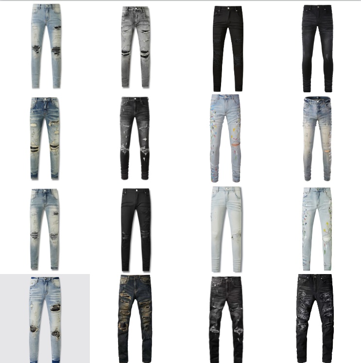 Jeans Designer Jeans Men Pant Mens Slim Fit Eastic Embroidery Fashion Skinny Jean Style Cat Whisker Whitening Men's Broken Hole Denim Jeans For Mens Pants
