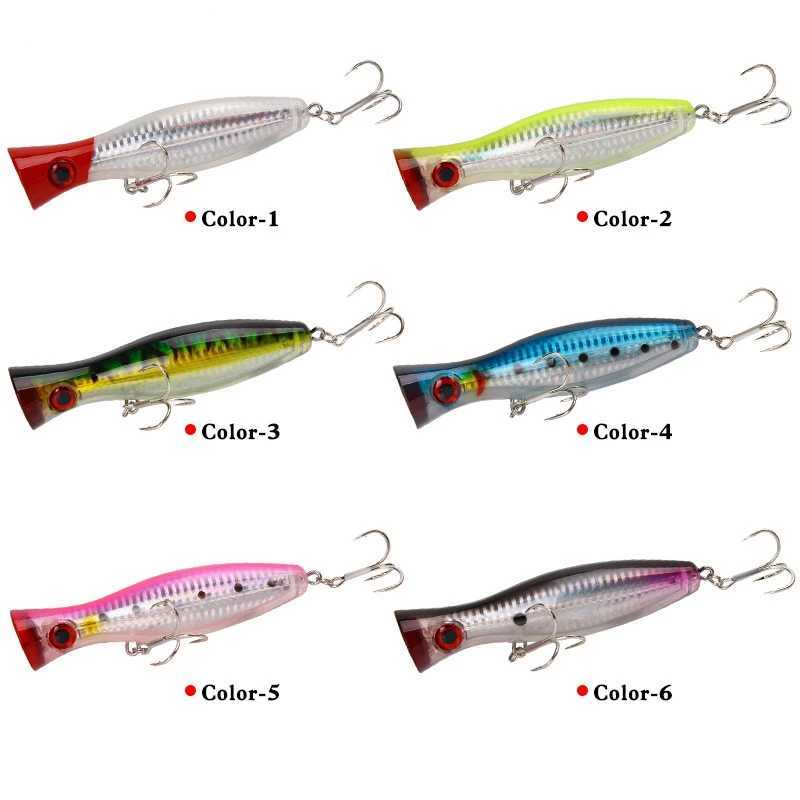 New Arrival 1 PC Big Topwater Popper Fishing Lure Floating Hard Fishing Bait 12.5cm 40g Simulated Fishing Lure Perch Fishing Tackle Z250118
