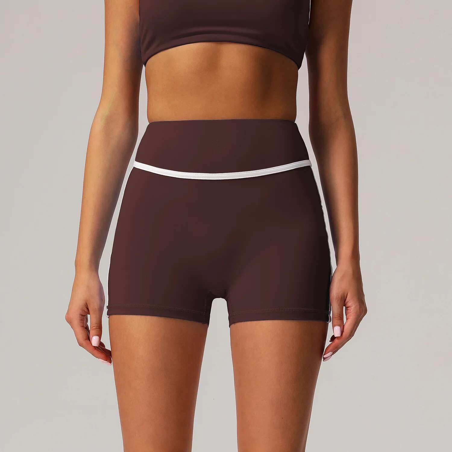 Ddmyoutdoor China Domestic Mermaid Curve Contrast High Waist Belly Yoga Tight Naked Hip Lifting Sports Shorts Women S Outer Wear Fiess Pants
