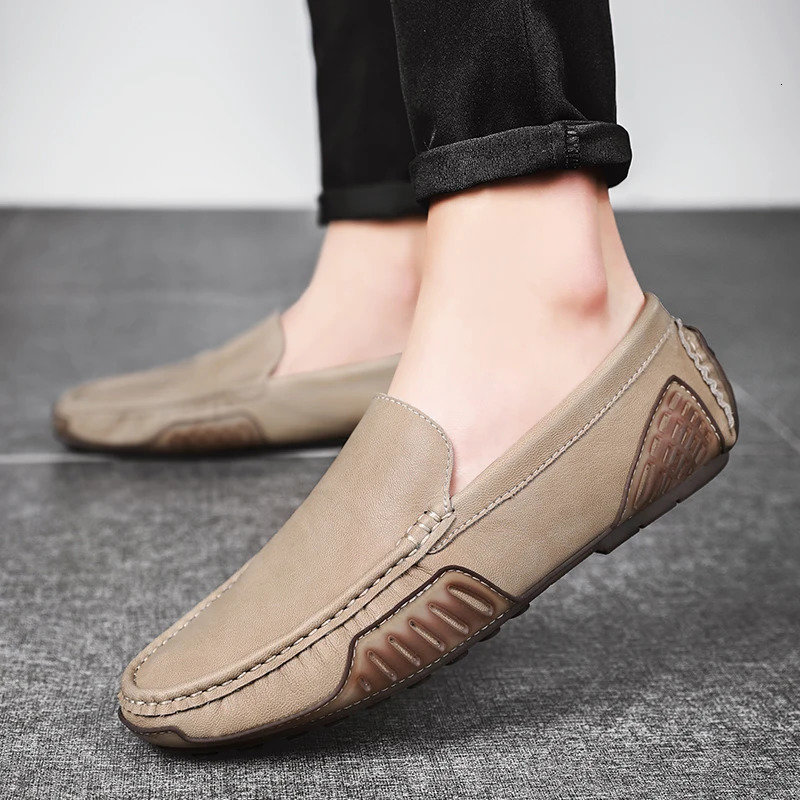Genuine Leather Men Loafers Driving Casual Shoes Formal Moccasins Italian Comfy Slip on Boat Shoes Mens Shoes 250113