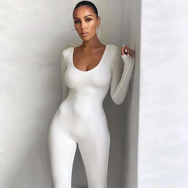 Dulzura Women 2024 Autumn Winter Long Sleeve Bodycon Streetwear Jumpsuit Overall One Piece Outfit Wholesale Items For Business