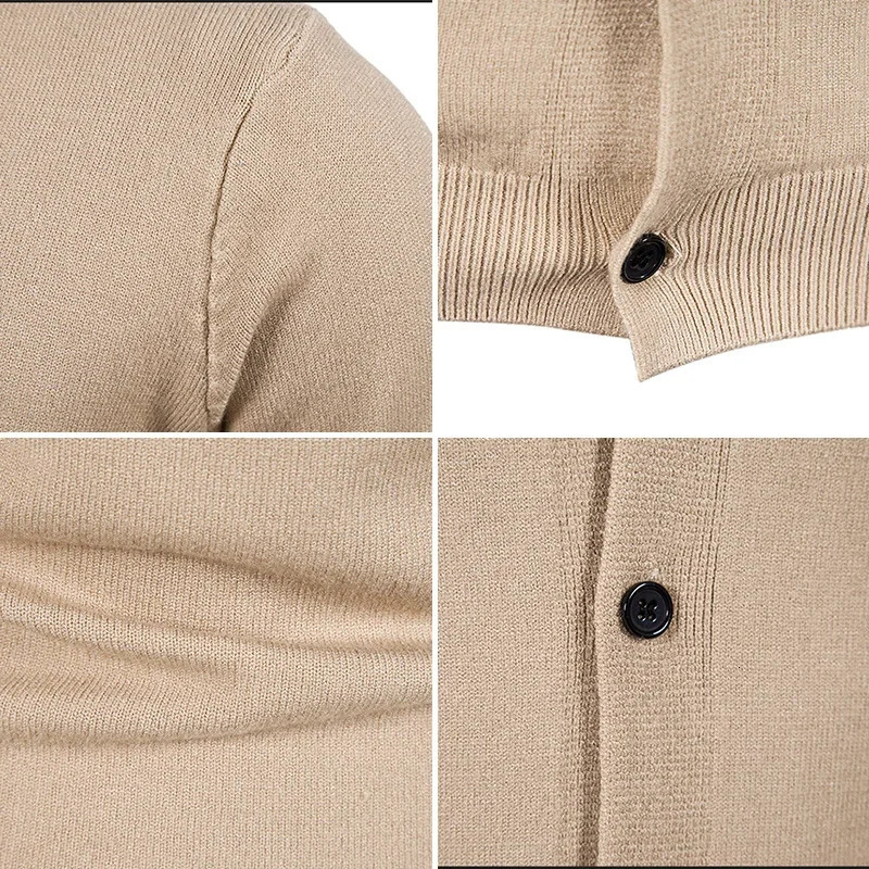 Autumn Mens Knitted Cardigan Thin V-neck Elastic Slim Fit Button Up Sweater Solid Color Casual Versatile Coat 5XL-M 250113