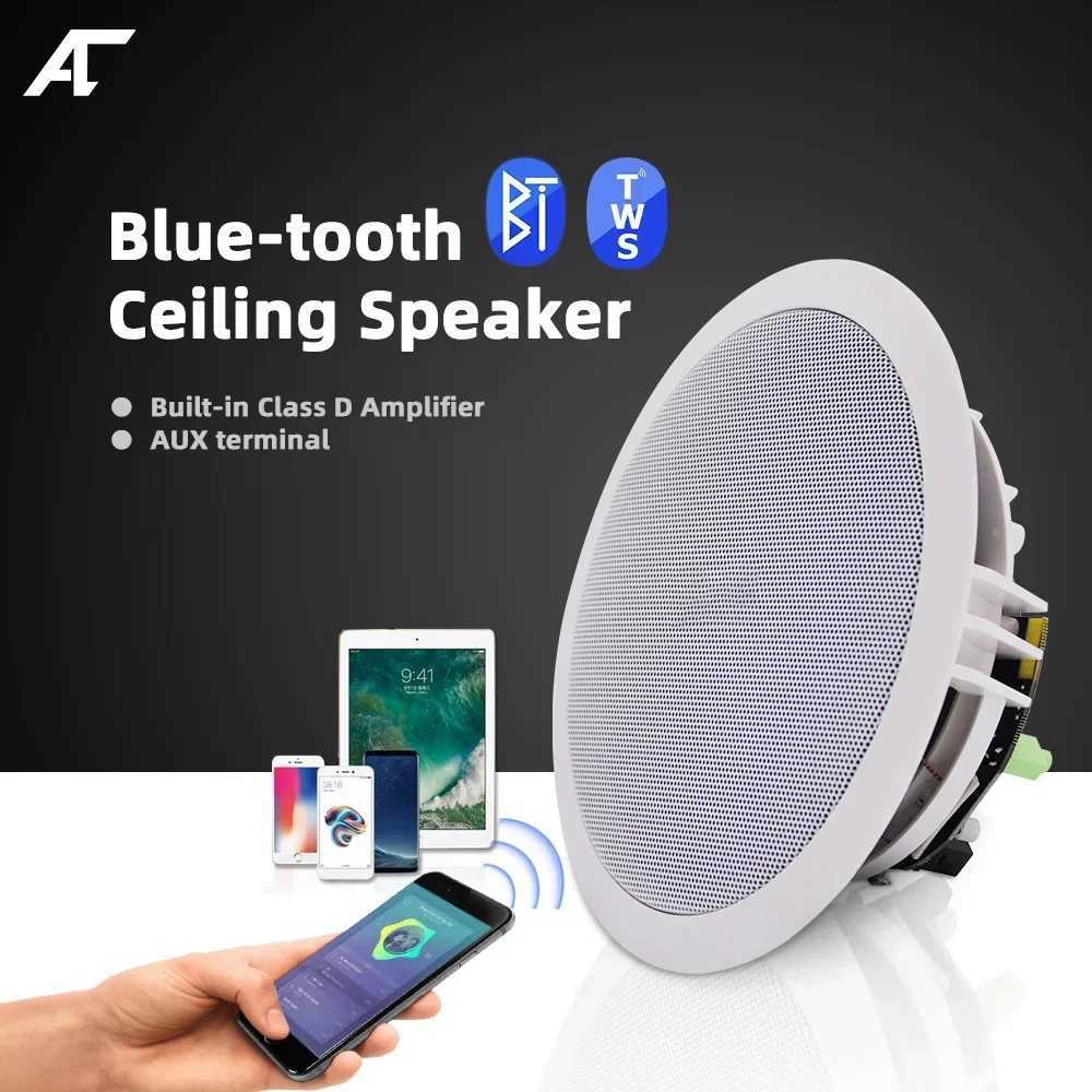Car Audio Ceiling Speaker 6inch Built-in Class-D Amplifier Full Range Bluetooth Wall Loudspeaker for Smart Home Theater Sound System Music H250118