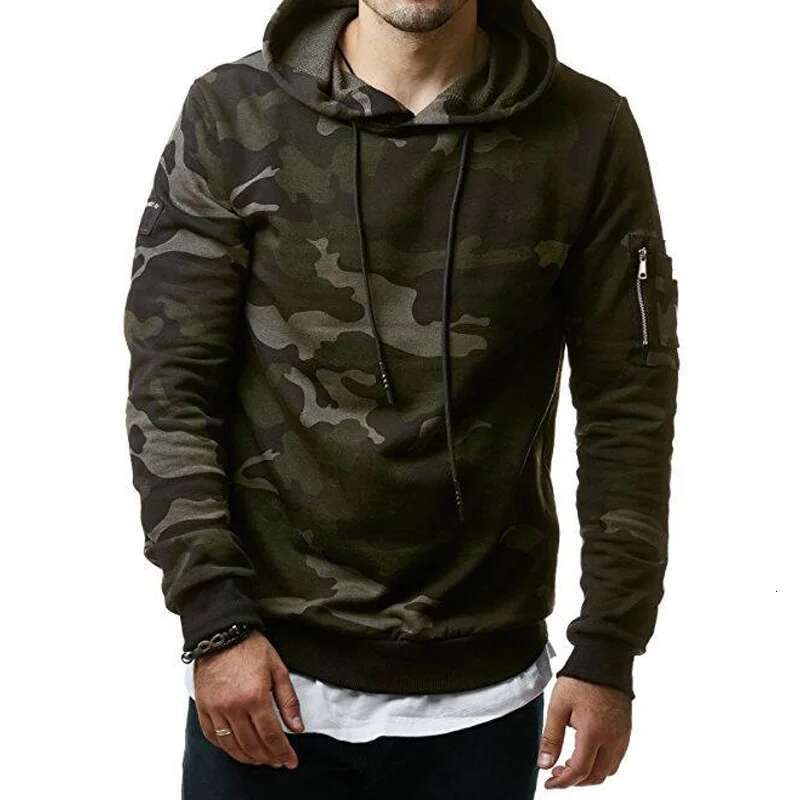 Ddmyoutdoor China Domestic Camouflage Jacket Men Running Hooded Drewstring Pullover Sport Coats Sweatshirts Hip Hop Outdoor Streetwear XL