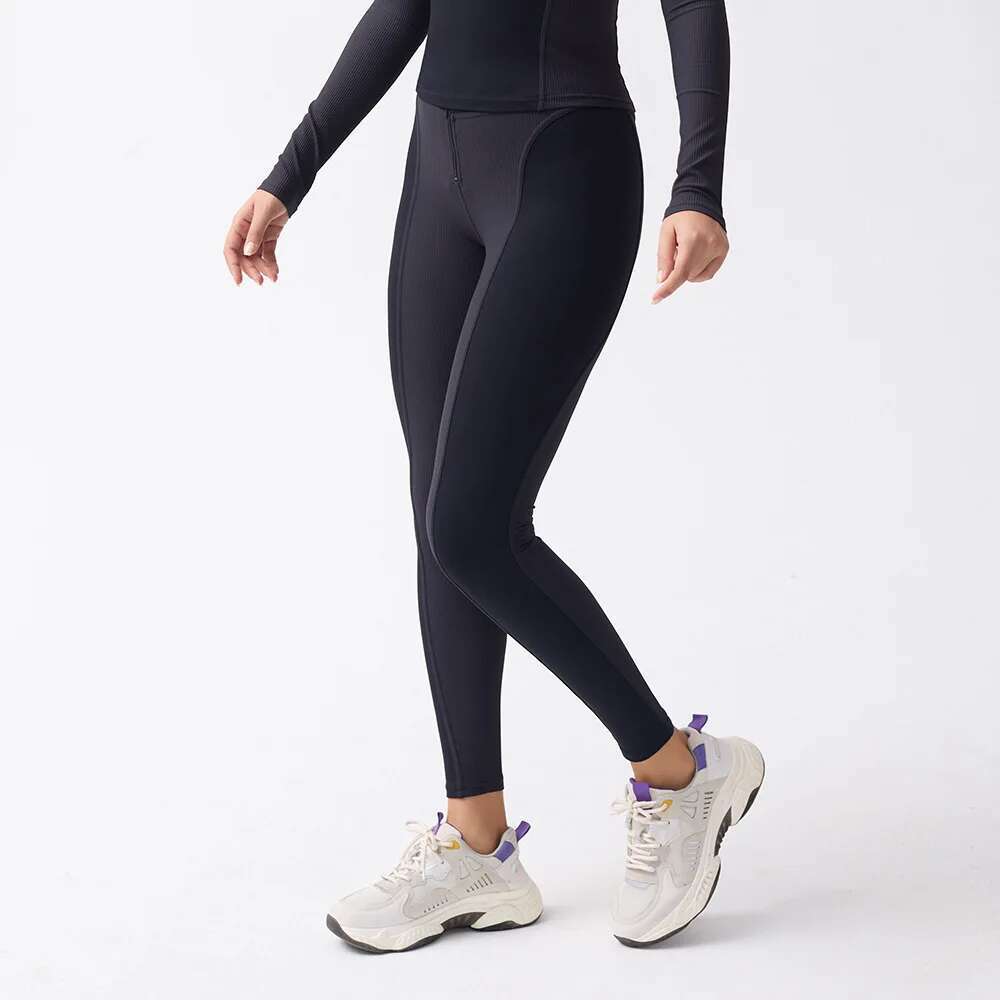Ddmyoutdoor China Domestic Mermaid Curve Women S High Waist Zipper Tight Yoga Fiess Sports Leggings Slim Fit Slimming Threaded Pants Ski
