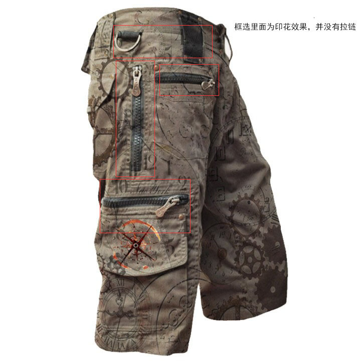 Mens designer Trendy 3D Digital Printing Loose luxury Shorts Beach pants Zipper Style Medium and Long man casual shorts