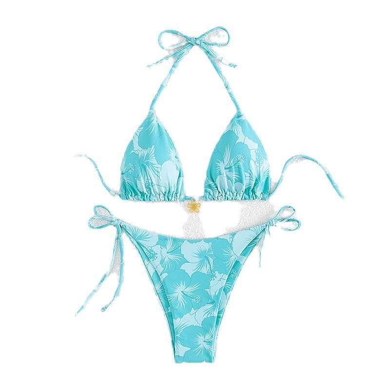 2025 New Bikini Women's Slimming, Flesh Covering, Casual Floral, Durable, High Elasticity Vacation Style Split Swimsuit Trajes De Bano New Arriva