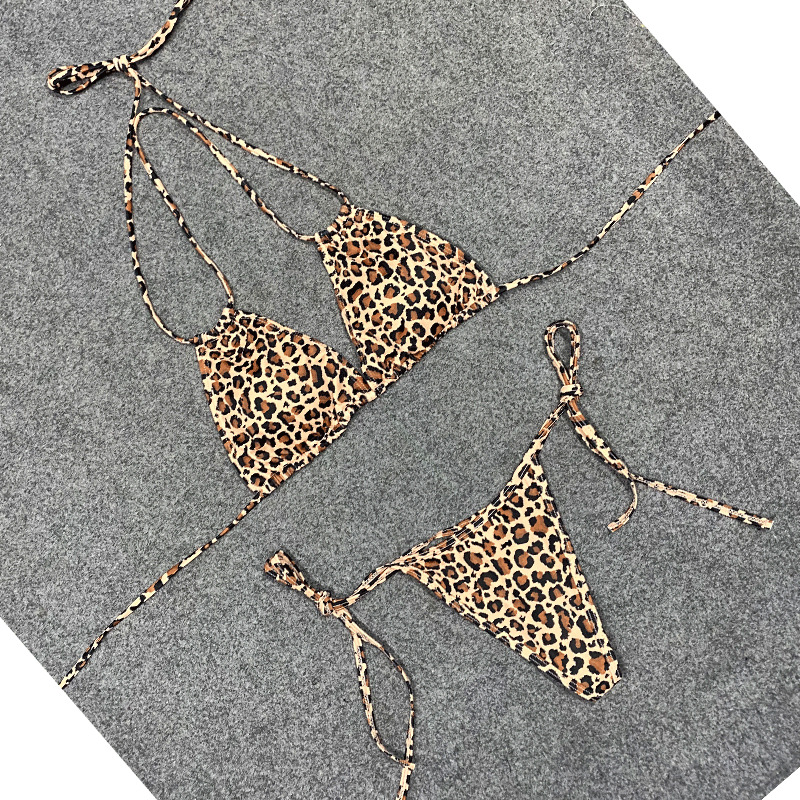 New Sexy Black and White Pattern Popular Internet Red Triangle Bag Bikini Swimsuit