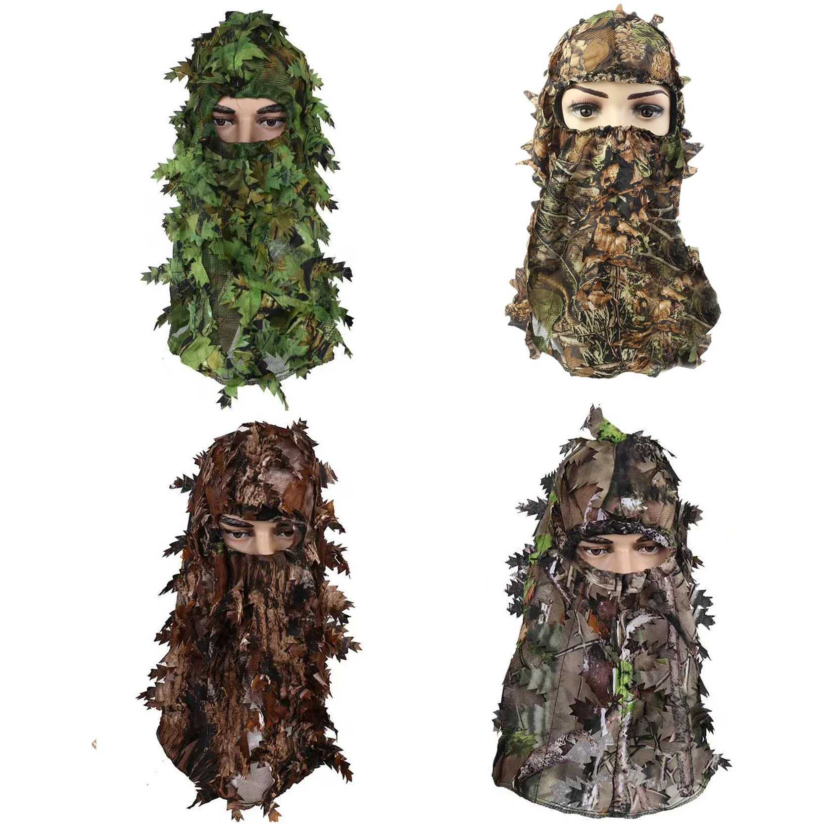 3D Camouflage clava Full Face Mask Wargame Ghillie Suits Accories Fishing Hunting Gear Hood Hat CS Tactical AirsoftXJ250116