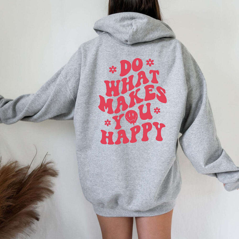 New style off shoulder sleeve letter printed top pullover men's and women's loose hooded sweatshirt