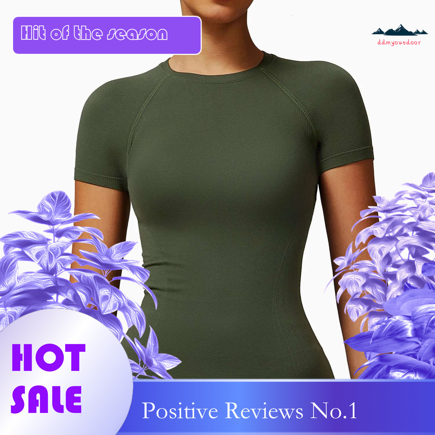 Ddmyoutdoor China Domestic Mermaid Curve Thread Seamless Short Sleeved T Shirt Yoga Casual Quick Dry Fiess Clothes Running Sports Top